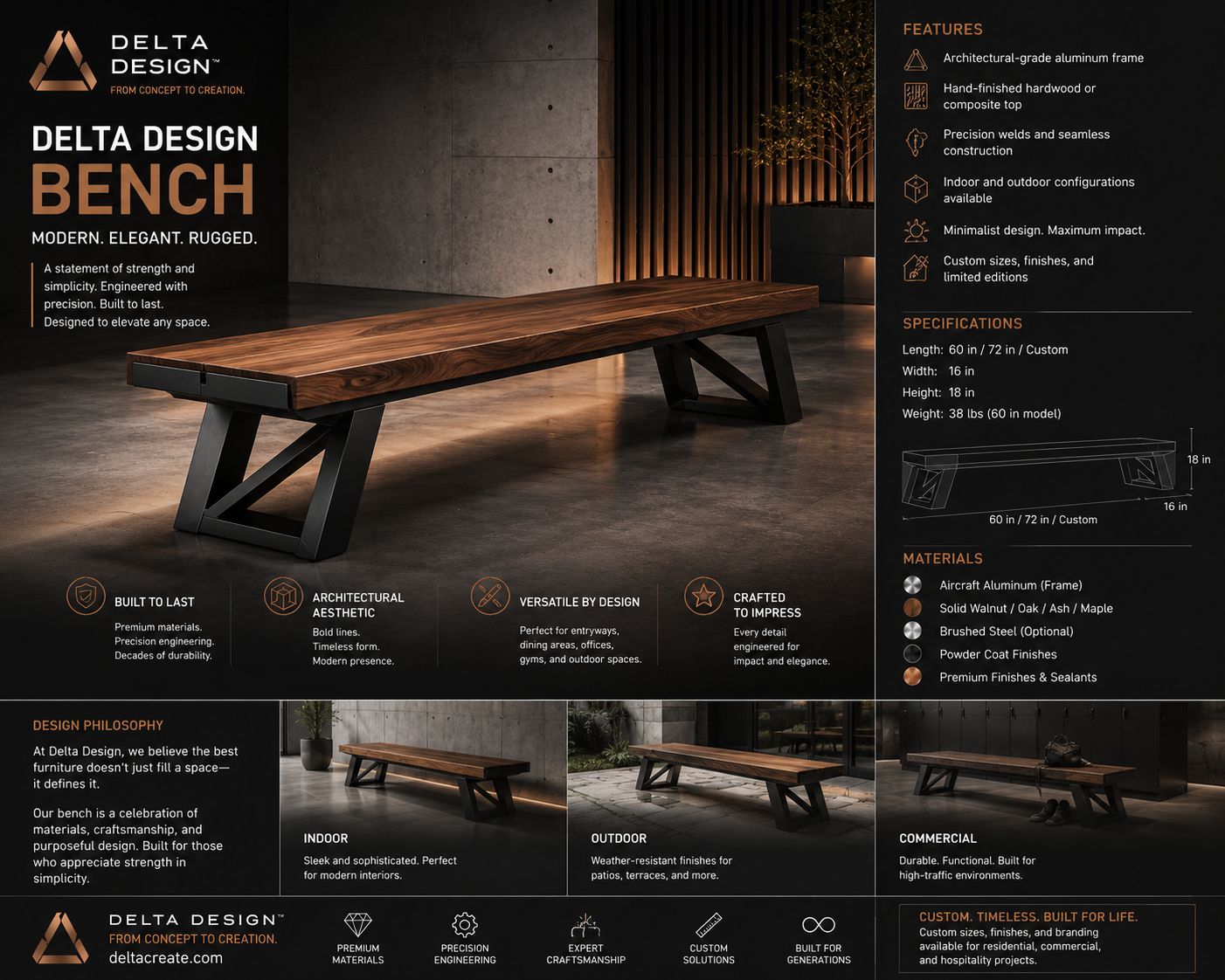 Delta Design Bench spec sheet