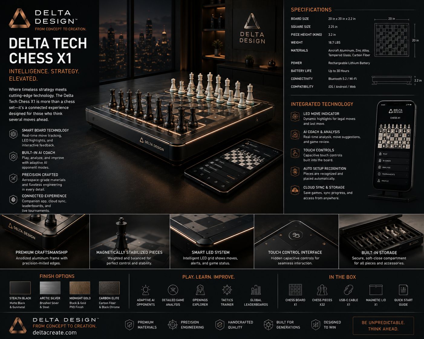 Delta Tech Chess X1 spec sheet