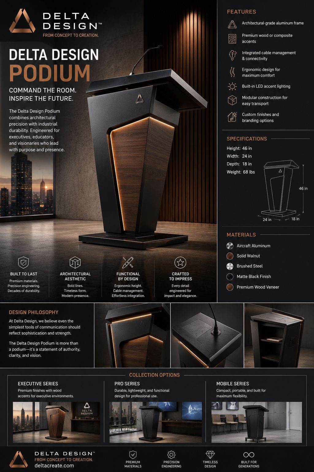 Delta Design Podium spec sheet